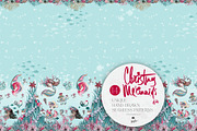 Christmas Mermaids Seamless Patterns, a Pattern Graphic by KaramfilaS (Thumbnail 8 of 19)
