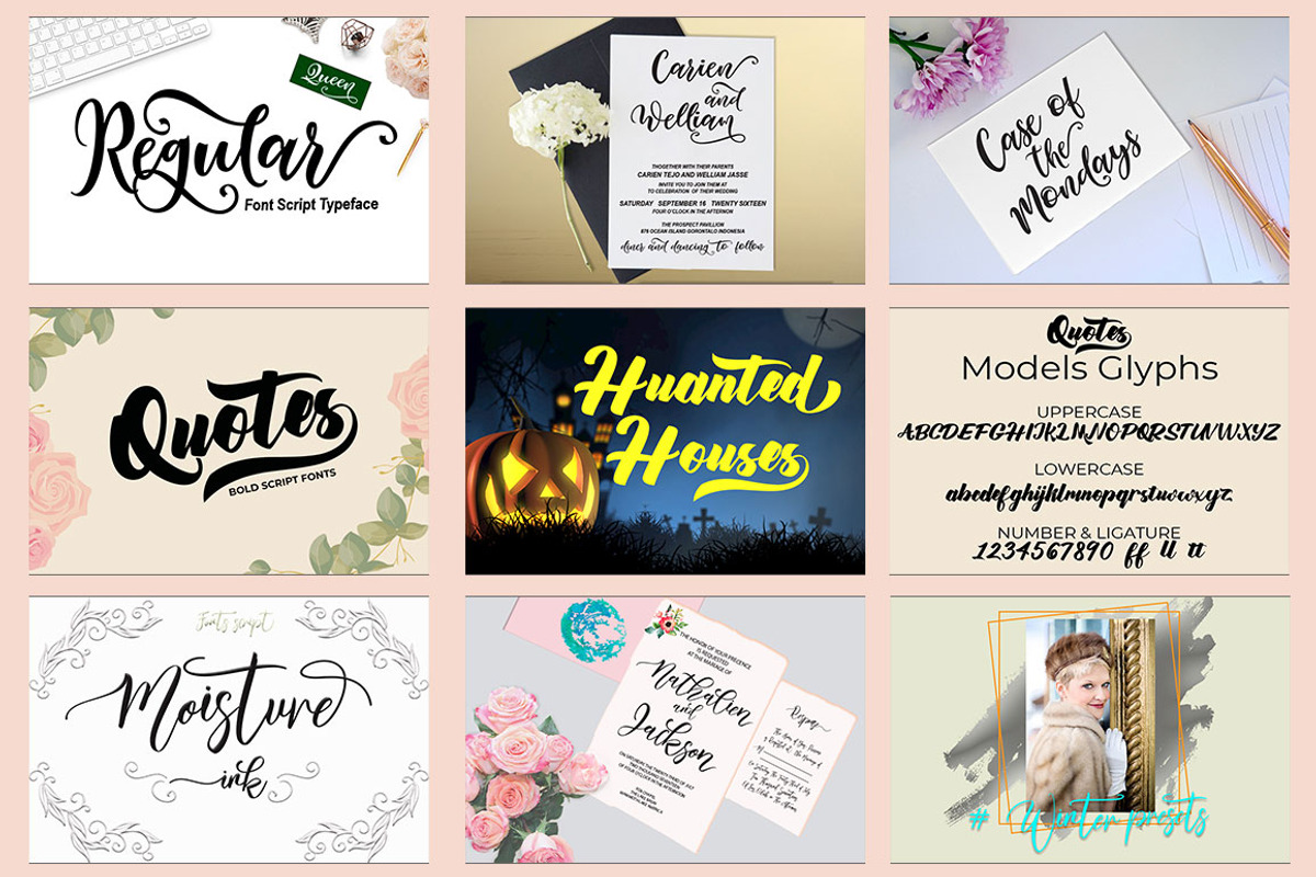 Wedding Collection Font Bundles, a Script Font by yanindesign (Photo 8 of 10)