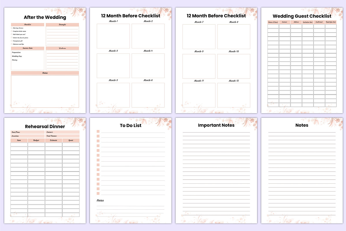 2025 Wedding Planner Canva Template, a Stationery Template by Mustafiz (Photo 6 of 6)