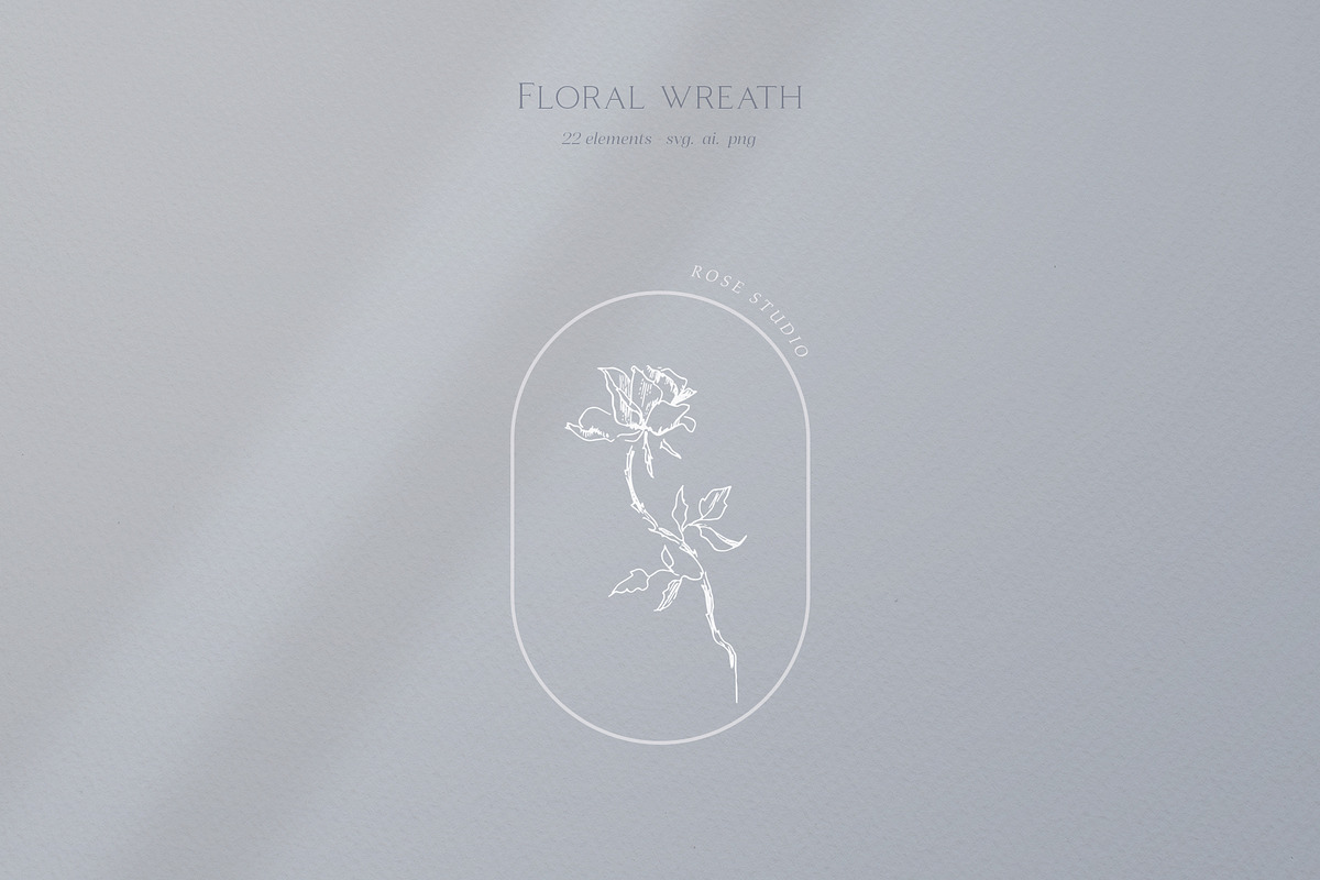 Floral wreath, flower monogram frame, an Illustration by Summer Nightingale Art (Photo 4 of 8)