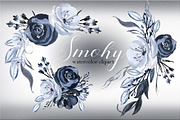 Smoky. Black grey watercolor flowers, an Illustration by LABFcreations (Thumbnail 4 of 4)