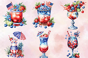 Watercolor 4th of July Cocktail Clip, an Illustration by SVGArt (Thumbnail 6 of 9)