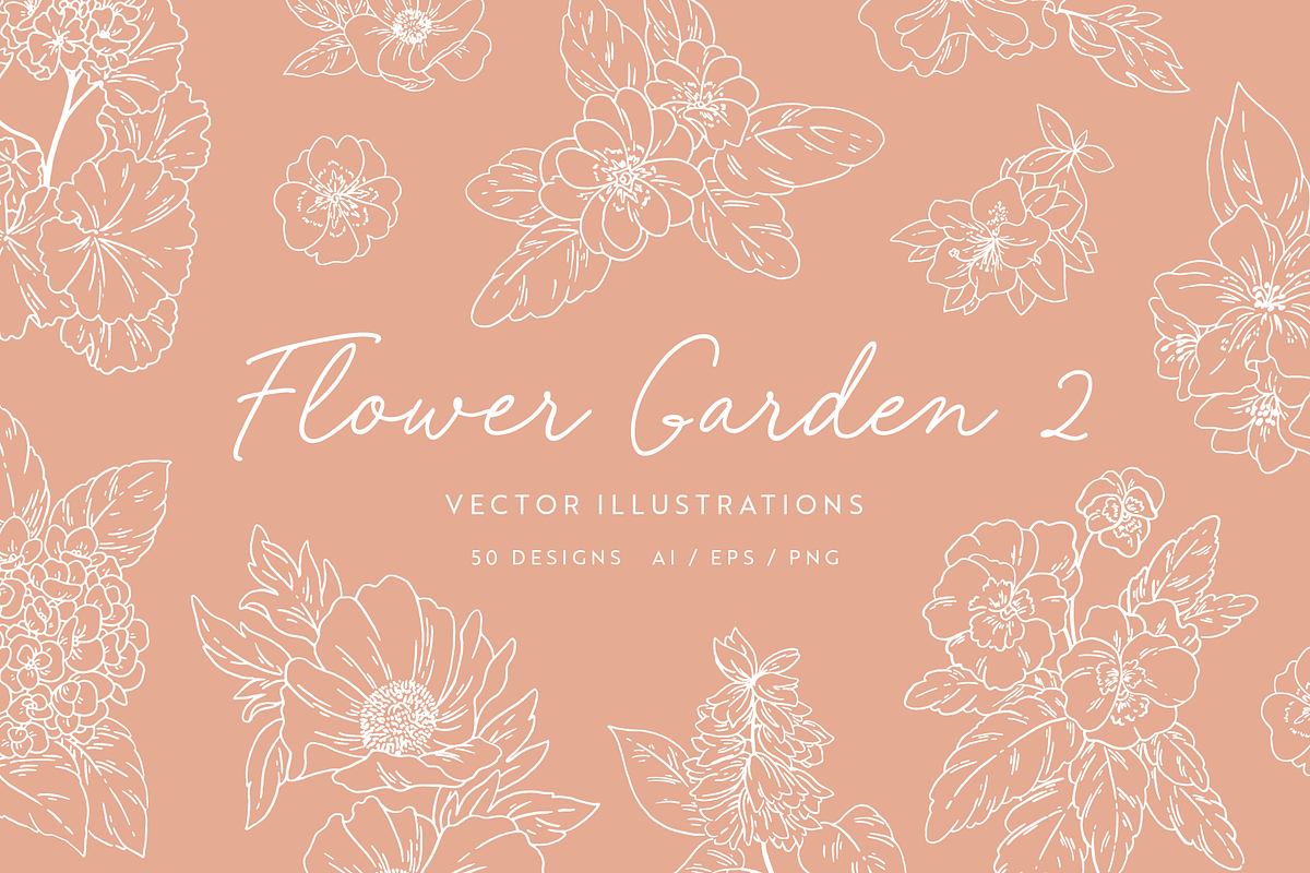 Flower Garden Vector Illustrations, a Decorative Illustration by Emma Webb Studio (Photo 1 of 8)