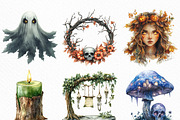 Halloween Forest Nymph Fray Clipart, an Illustration by Craft Nest (Thumbnail 2 of 6)