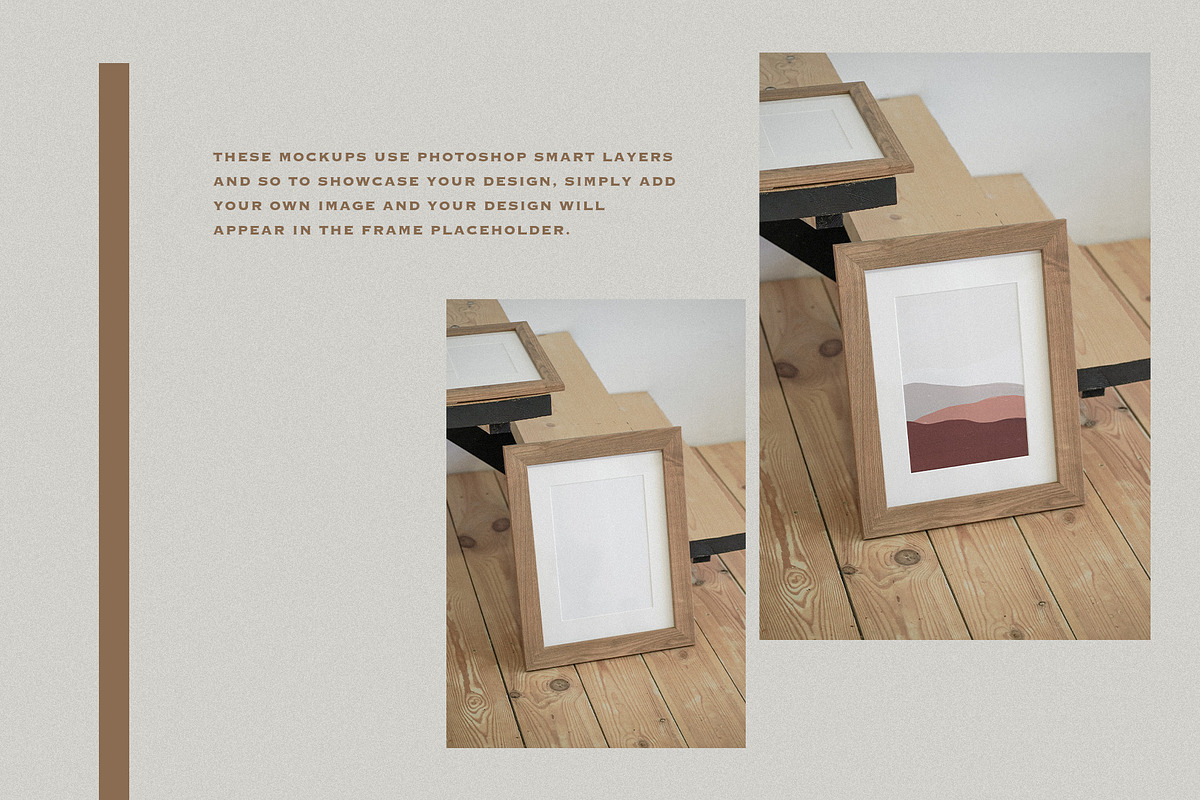 Artwork Wooden Frame Mockup, a Print Template by Artcoast Studio (Photo 3 of 7)