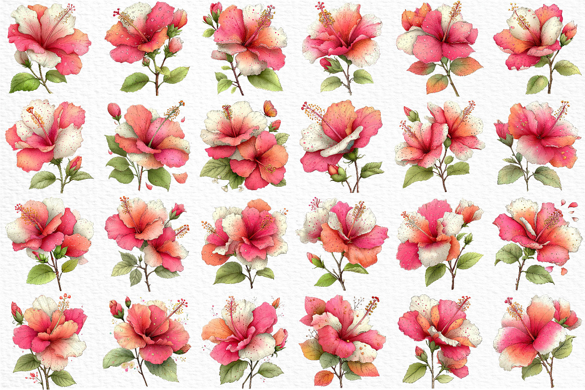 Whimsical Spring Hibiscus Flowers, an Illustration by Craft Nest (Photo 6 of 11)