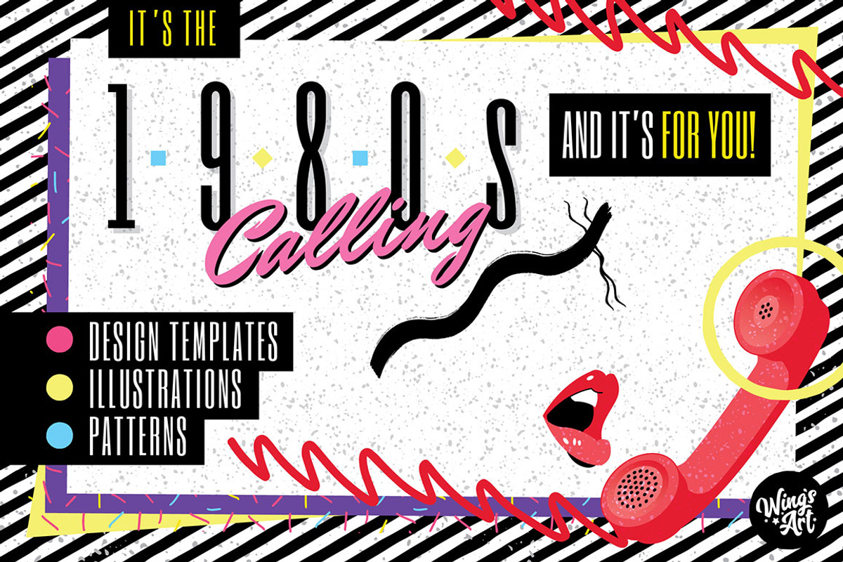 Retro Cool 1980s Poster Templates, a Texture Illustration by Wingsart Studio (Photo 11 of 11)