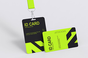 ID Card with Lanyard Mockup, a Product Mockup by graphypix