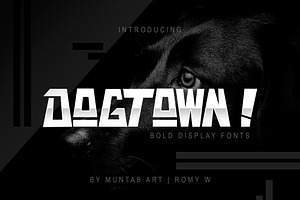 DOGTOWN ! Font | Ungeometric, a Sans Serif Font by Muntab_Art
