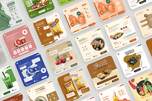 Foods, Groceries, Canva Templates