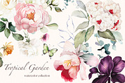 Watercolor tropical flowers, a Decorative Illustration by Lisima (Thumbnail 1 of 11)