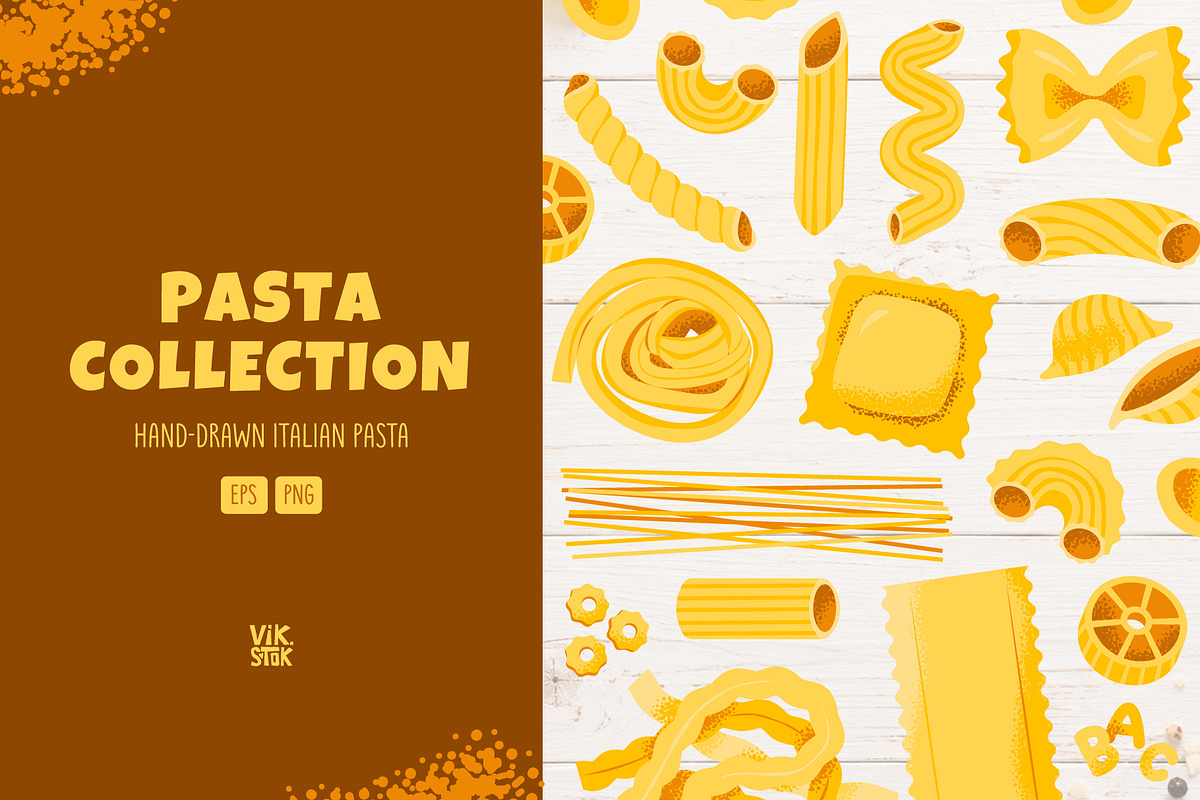 Italian Pasta | Hand-Drawn Pasta, a Food Illustration by vik.stock (Photo 1 of 6)
