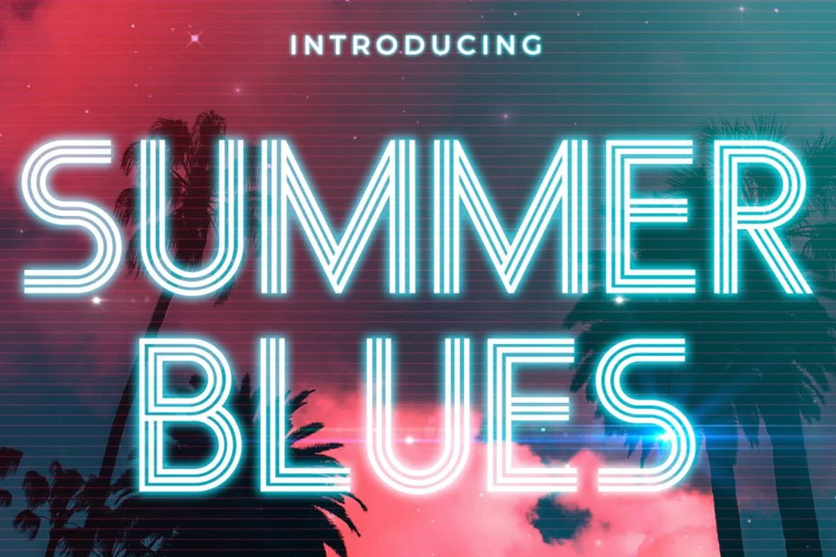 Summer Blues – Summer Retro Font, a Script Font by BLISS DESIGN (Photo 1 of 3)