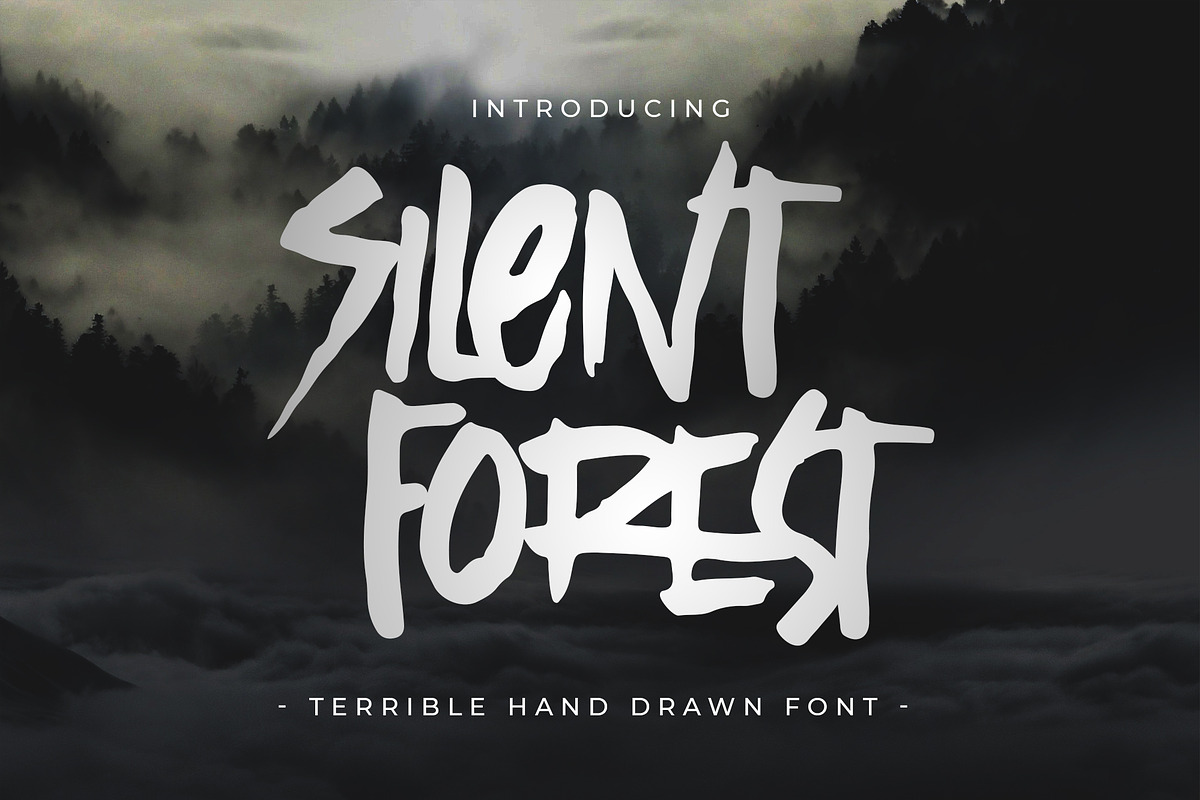 Silent Forest - Terrible Hand Drawn, a Font by Gassstype (Photo 1 of 8)