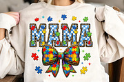 Coquette Autism Mama PNG, Autism, an Illustration by CreationArt (Thumbnail 1 of 9)