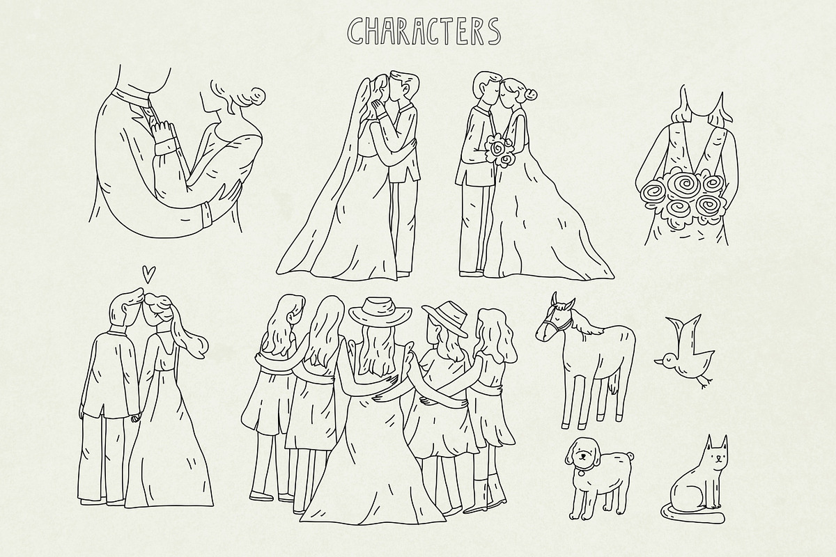 Hand Drawn 186 Wedding elements, an Outline Icon by Sasha Mitkalova (Photo 4 of 10)