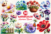 Anemone Flower Bloom Clipart, an Illustration by Dream Creation (Thumbnail 1 of 6)