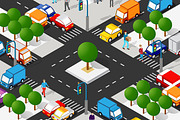 Isometric 3d street downtown, an Object Illustration by AlexZeL (Thumbnail 1 of 3)