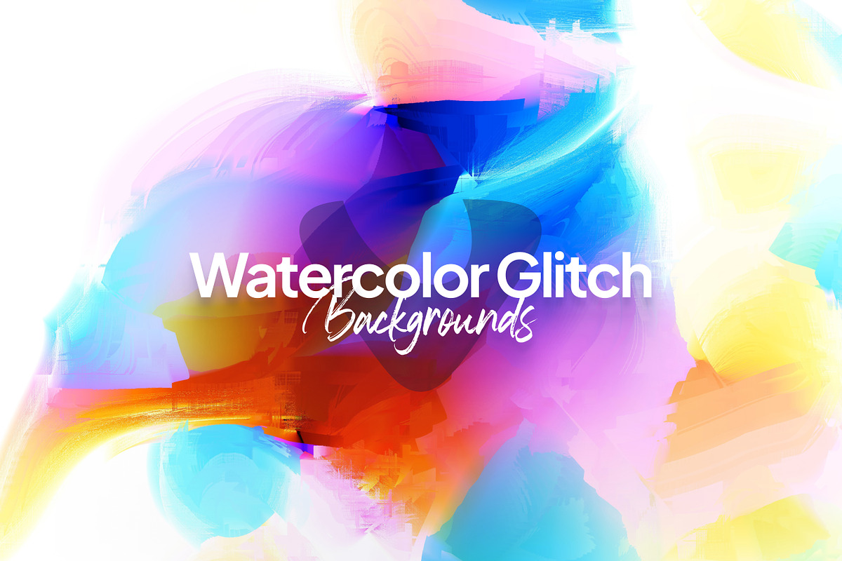 Watercolor Glitch Backgrounds, a Texture Graphic by Artbeaut (Photo 1 of 9)