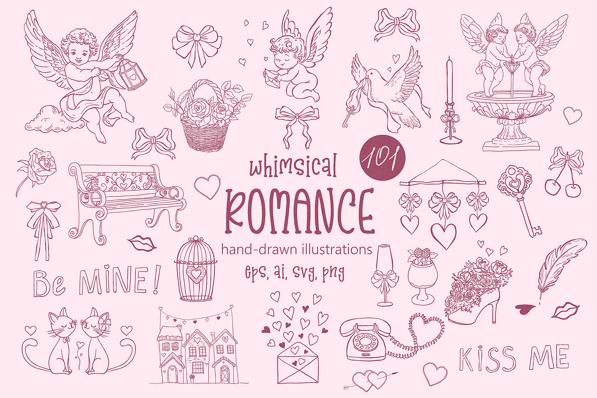 Whimsical Romance. Hand-Drawn Doodle, an Object Graphic by Designwork (Photo 1 of 11)