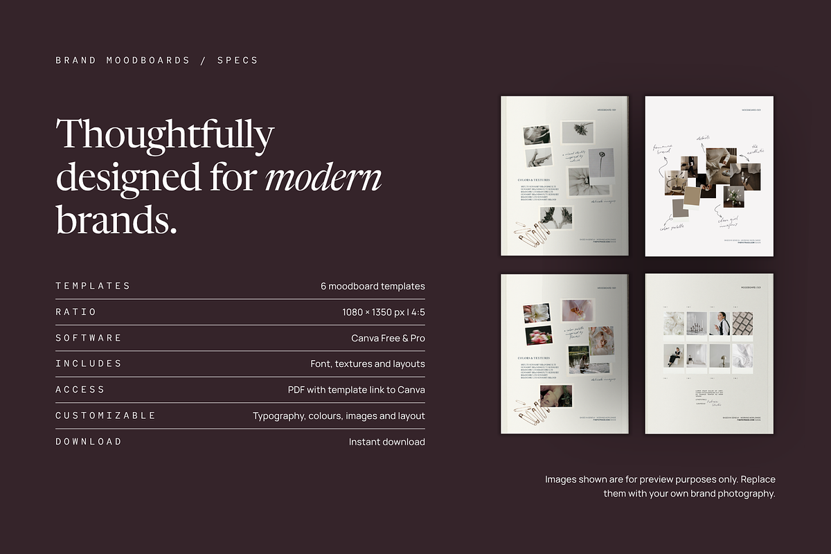 BRAND MOODBOARD Canva Templates, a Branding & Logo Template by Patrace Studio (Photo 8 of 8)