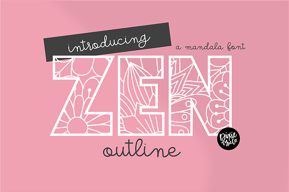 ZEN OUTLINE a Mandala Font preview 8
