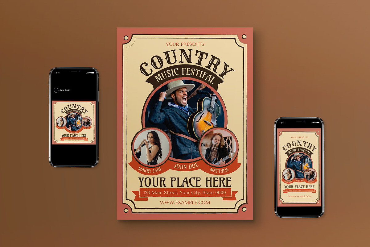Country Music Flyer Set, a Flyer Template by graphicook (Photo 1 of 3)