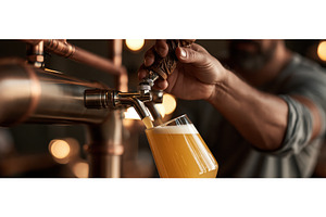 Bartender Pouring Craft Beer From, a Food & Drink Photo by piter.goskov