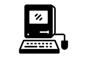 Pc old computer solid icon, a Solid Icon by Creative priyanka