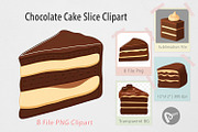Chocolate Cake Slice Clipart, a Graphic by Artnoy (Thumbnail 1 of 5)