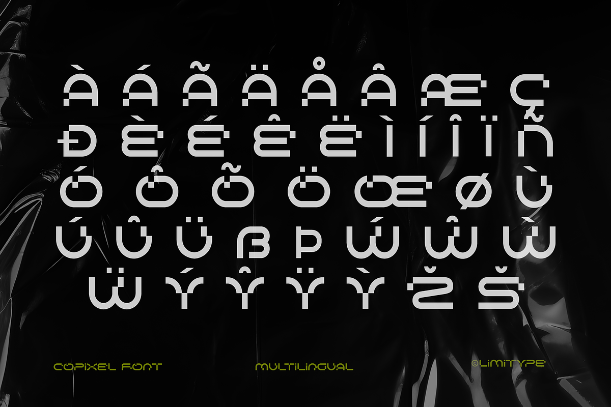 Copixel - Futuristic Font, a Sans Serif Font by limitype (Photo 10 of 11)