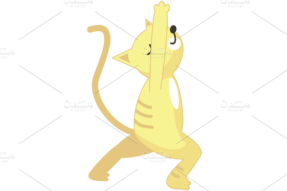 Yoga cat exercising vector cute, an Animal Illustration by SiberianArt