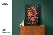 Framed Art Mockup on wood sideboard, a Household Mockup by Andrea Muller (Thumbnail 5 of 6)