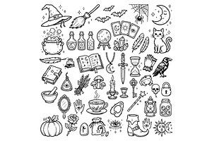 Magical Doodle Elements and Potions