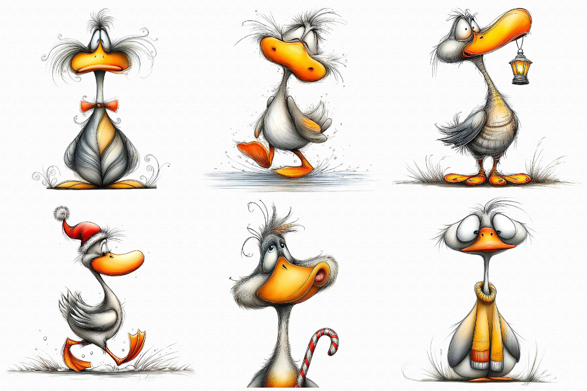 Whimsical Geese Clipart, an Illustration by Libby Wishes (Photo 4 of 7)