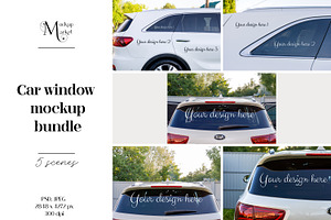 Car window mockup bundle.
