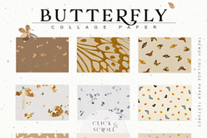 Butterfly Collage Paper Textures