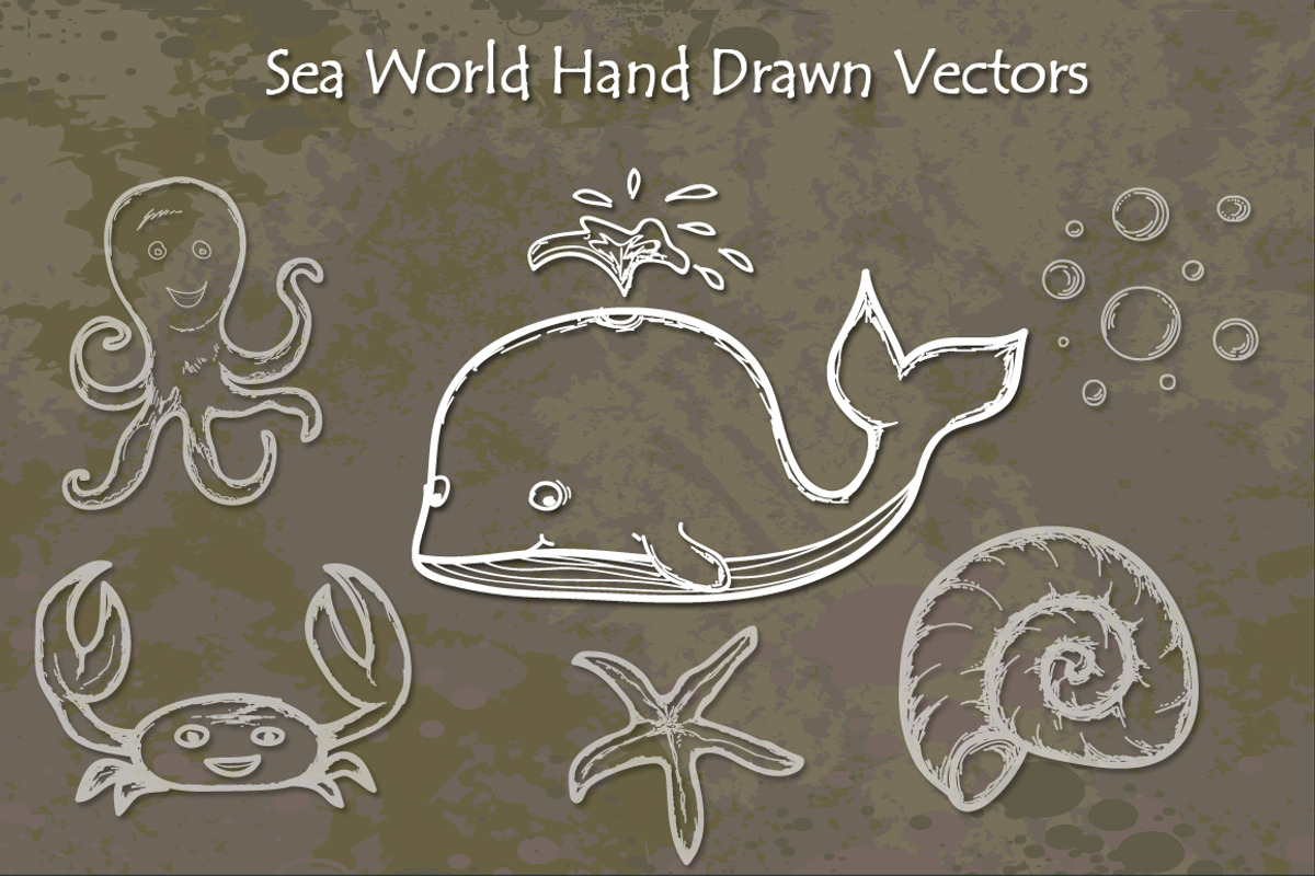 Sea World Hand Drawn Vectors