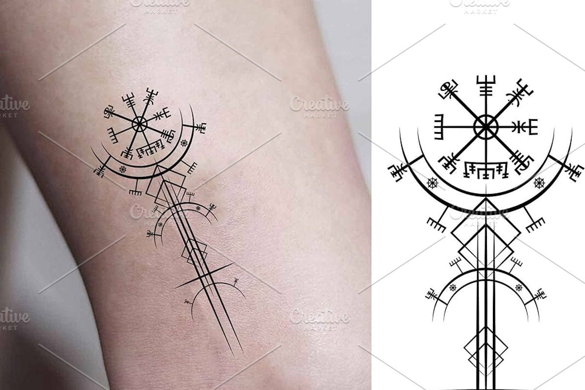 Vegvisir Viking Compass Nordic Runic, an Object Graphic by GraphicRedStudio (Photo 7 of 7)