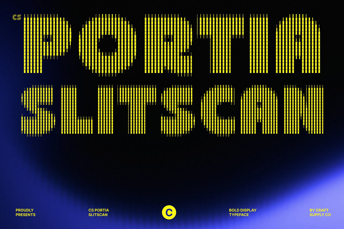 CS Portia Slitscan, a Sans Serif Font by Craft Supply Co. (Photo 1 of 8)