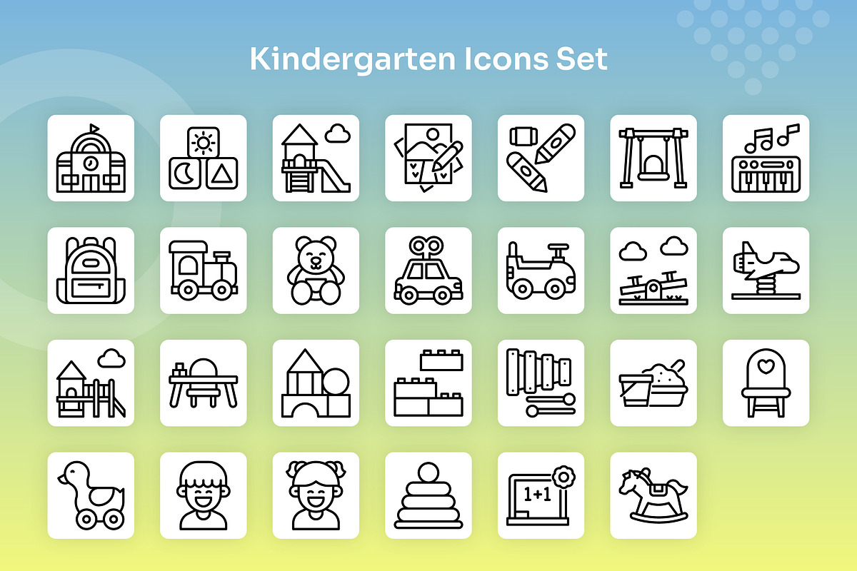 Kindergarten Icons Set - Line, an Outline Icon by Kmg Design (Photo 2 of 2)