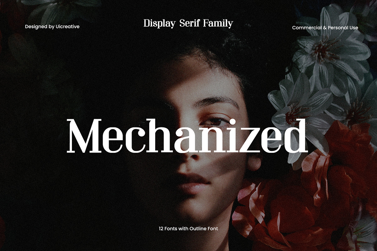 Mechanized Display Serif Font, a Serif Font by UICreative (Photo 1 of 9)