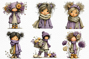 Whimsical Cottagecore Autumn Girls, a Seasonal Illustration by Craft Nest (Thumbnail 5 of 6)