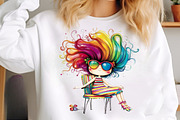 Watercolor quirky summer girl clipar, an Illustration by SinaCreation (Thumbnail 7 of 11)