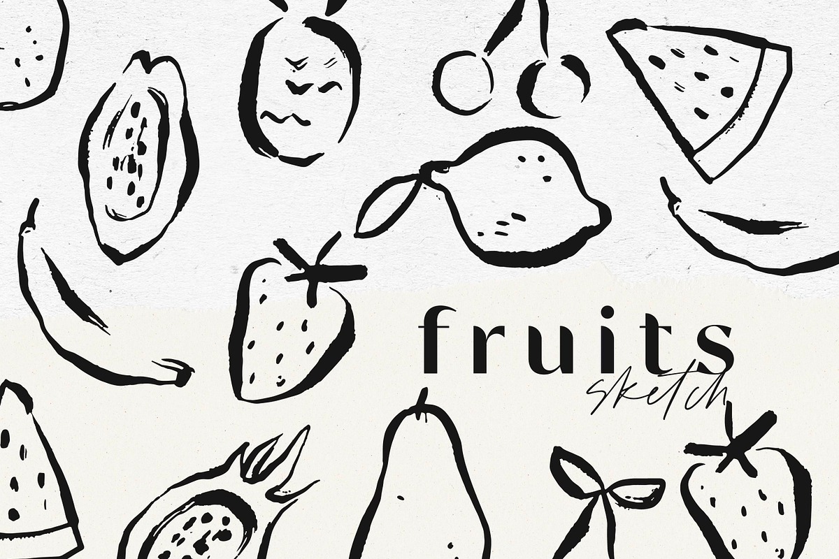 FRUITS / ILLUSTRATION PNG AND VECTOR, a Decorative Illustration by KruthDesign (Photo 1 of 3)