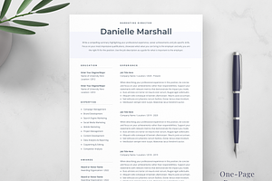 Resume Template Danielle, a Resume Template by Olympia Resume