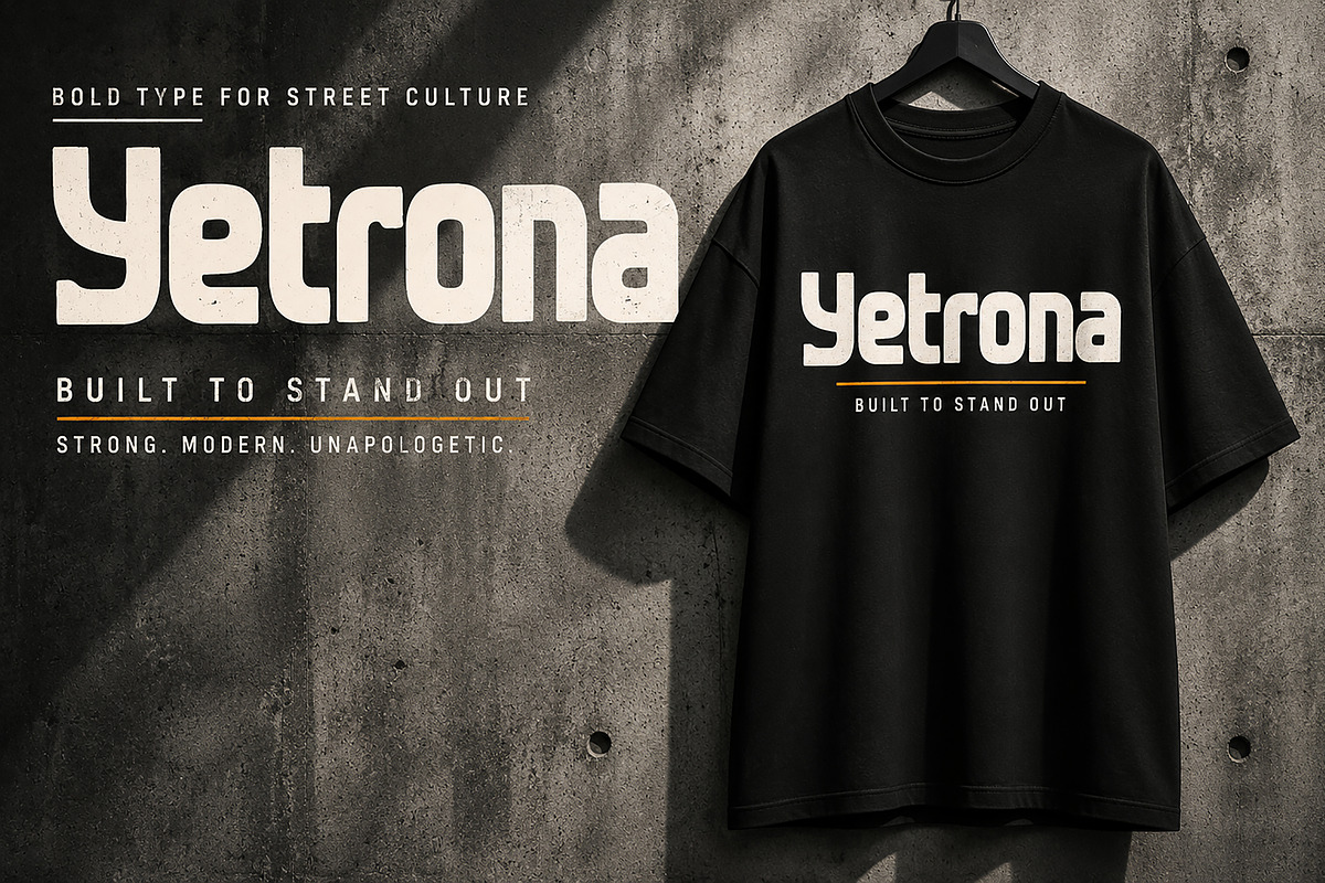 Yetrona - Bold Display Typeface, a Sans Serif Font by Wow Magic (Photo 1 of 4)