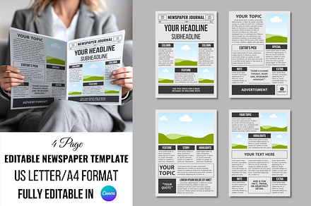 Vintage Newspaper Template, a Magazine Template by ZoloDesignHub