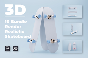 10 Bundle 3D Render Skateboard Case