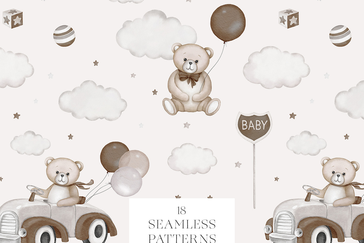 Baby Shower Bears - Kids Graphic Set, an Animal Illustration by Veris Studio (Photo 13 of 18)
